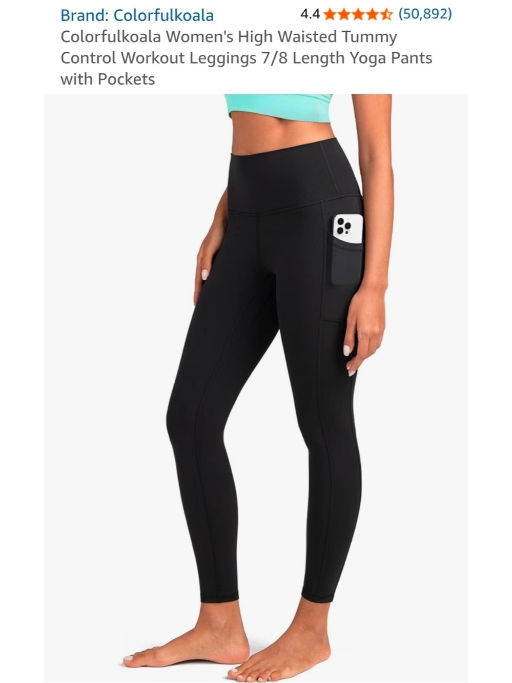 Colorfulkoala High-Waisted 7/8 leggings w pockets